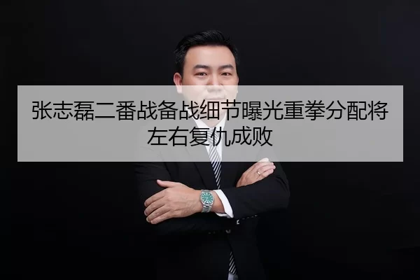 张志磊二番战备战细节曝光重拳分配将左右复仇成败